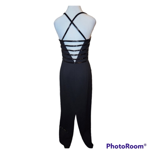 Sequin Evening Gown with Sequin Detail at Bodice and Bottom of Dress - Picture 2 of 11